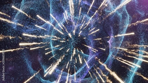 Abstract Energy Explosion Particle Animation in Space
