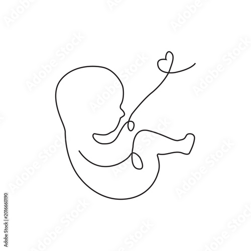 Fotografia Baby in the womb with umbilical cord