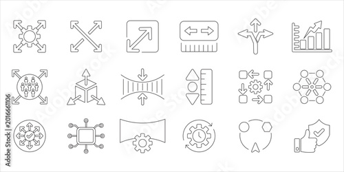 Bild auf Leinwand scalability icon set bundle