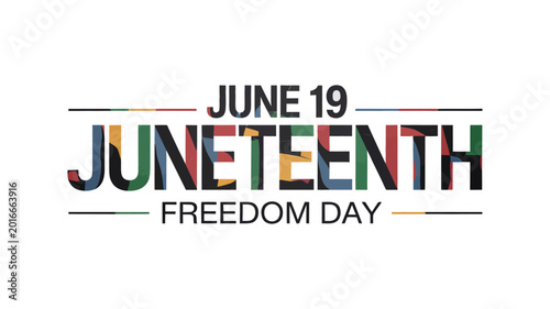 Juneteenth Freedom Day Typography Design for June 19 Celebration
