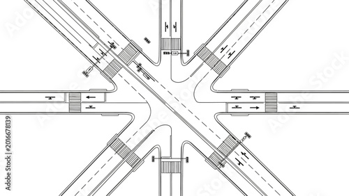 Fotografía Interchange road junction infrastructure design.
