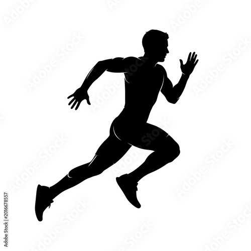 Photos Man Running Sprinting Fast Pace.