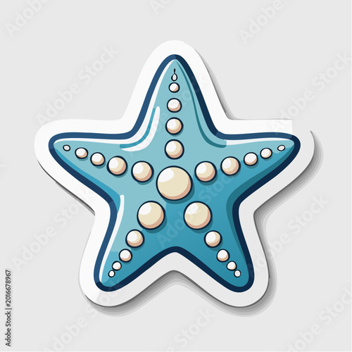 Cartoon Blue Starfish Illustration