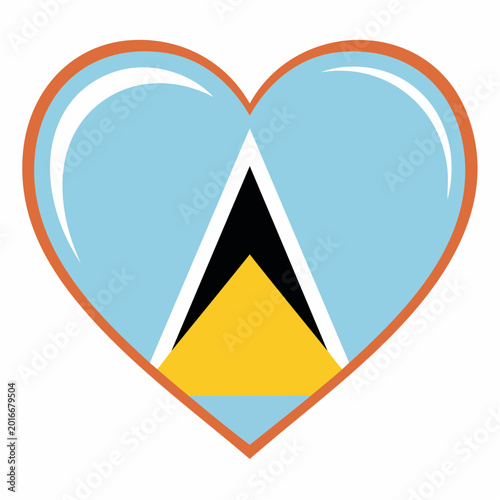 Free Download Saint Lucia Flag Heart Icon - GFXLoad