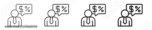 Financial Discussion Icon Set Different Style Collection