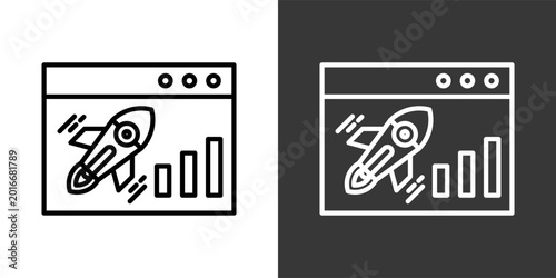 Startup Black And White Icon Set Collection Pack Vector Illustration