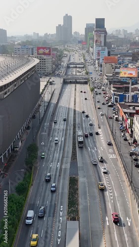 Lima Skyline In Metropolitan Region Of Lima In Peru. Soccer Stadium. Downtown District. Football Field. Lima Skyline In Metropolitan Region Of Lima In Peru. Traffic City.