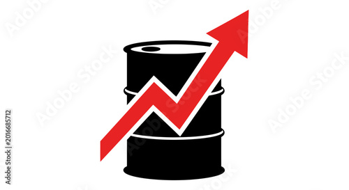 Oil Barrel Price Increase Graph Icon