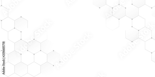 Photos Abstract white medical background with elegant hexagon pattern
