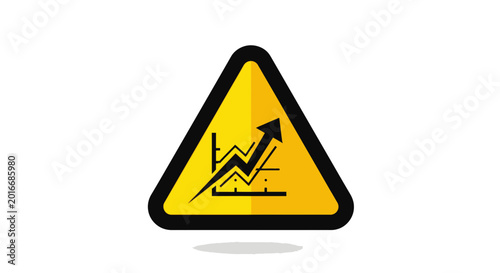 Free Download Warning Sign with Upward Trend Graph and Arrow - GFXLoad