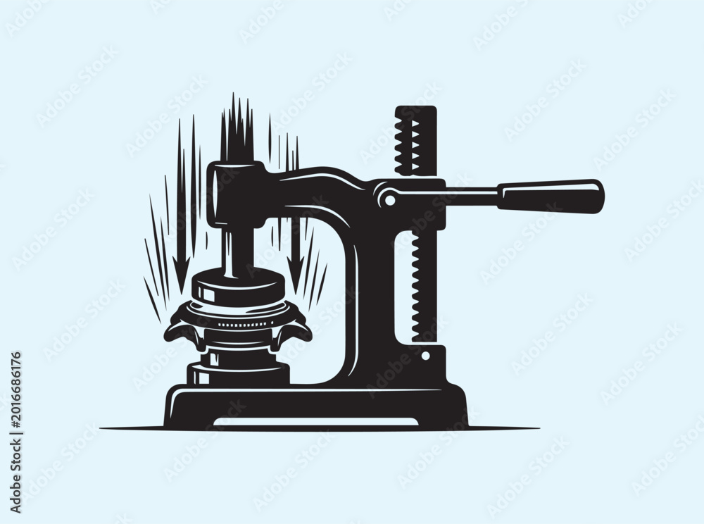 Fototapeta premium Isolated black outline of a watch case press for clean graphic design in transport branding and promotional infrastructure marketing materials and horology guides
