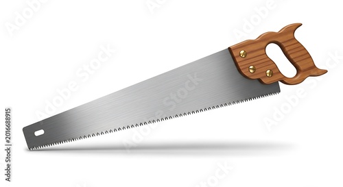 Hand saw with transparent background