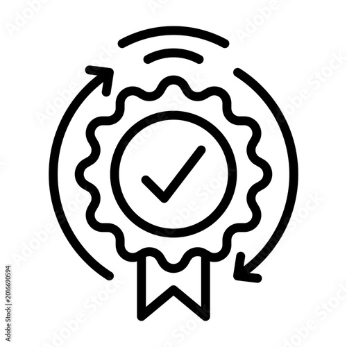 Quality Of Service Icon - Black Outline