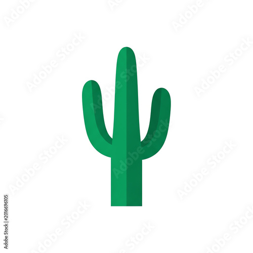 Saguaro cactus flat vector icon isolated on white background