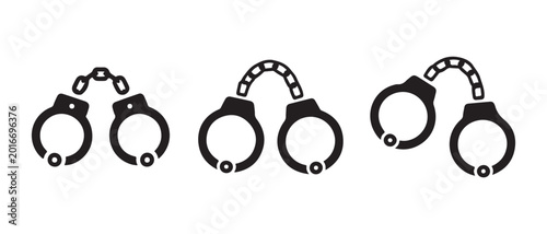 Cuadro en lienzo Handcuff icon set