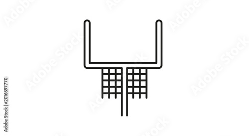 Canvas Print Minimalist Football Goalpost Icon Silhouette Vector