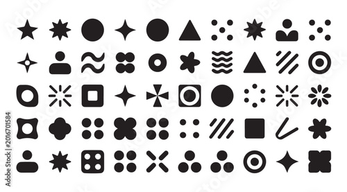 Картината върху платно Extensive library of miscellaneous vector graphic icons and abstract design elements set