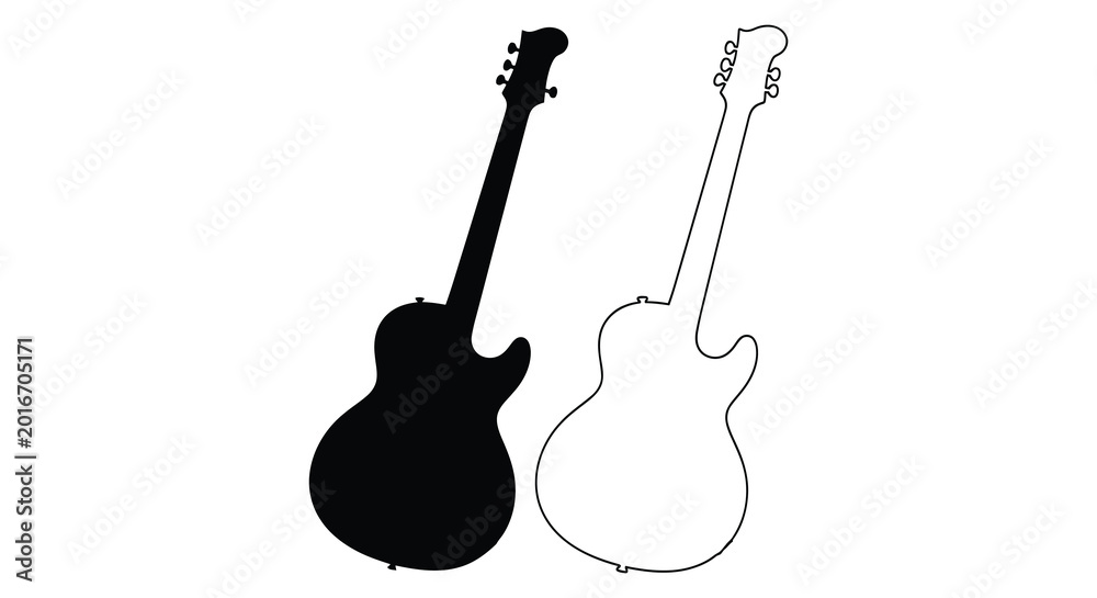 Fototapeta premium Electric guitar silhouettes on a white background silhouette