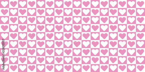 Bilde på lerret Romantic Heart Vector Seamless Pattern Digital Paper – Cute Love Background, Val