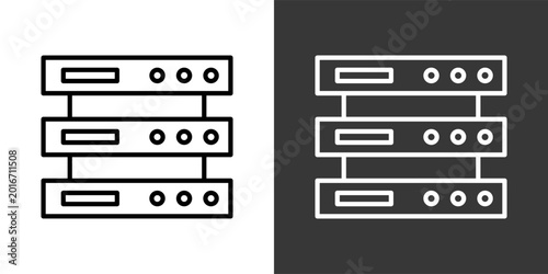 Foto Database Black And White Icon Set Collection Pack Vector Illustration