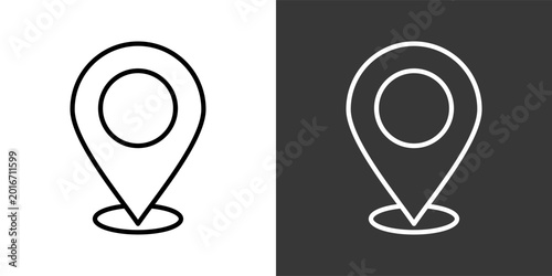 Location Black And White Icon Set Collection Pack Vector Illustration