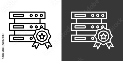 Bild auf Leinwand Data Quality Black And White Icon Set Collection Pack Vector Illustration