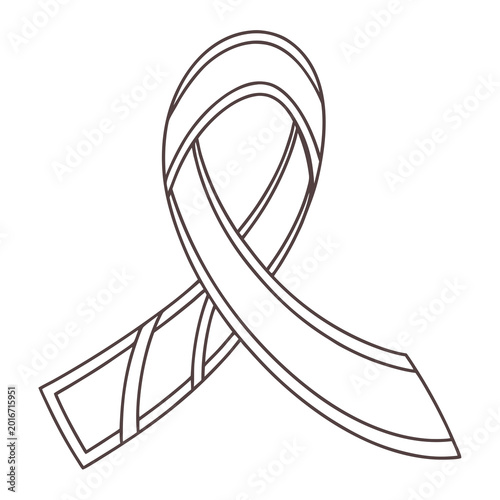 Foto Decorative awareness ribbon symbol outline vector.