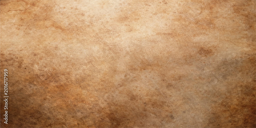 Stained brown leather texture meets aged vintage parchment paper in a grungy antique design featuring a worn blank page with a retro art pattern and dirty textured wallpaper