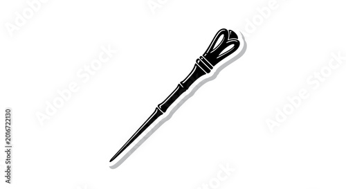 Valokuva Mystical wand with ornate glowing tip, fantasy magic staff, enchanted scepter, w