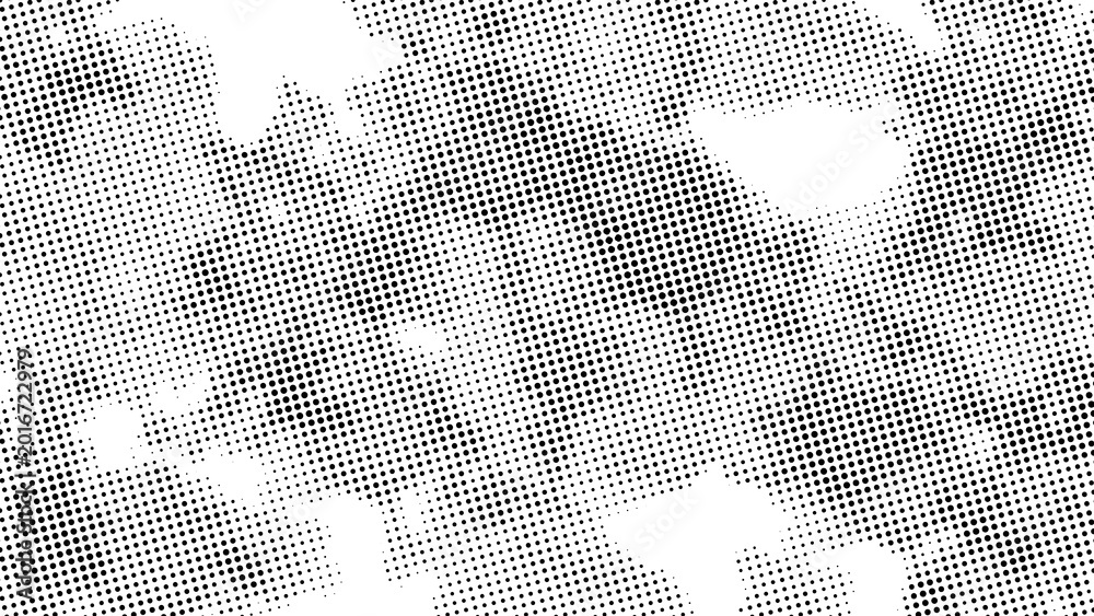 Fototapeta premium Grungy halftone texture with irregular dots and splatters isolated as PNG