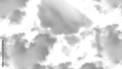 Cuadro en lienzo Circular halftone pattern texture overlay as PNG asset