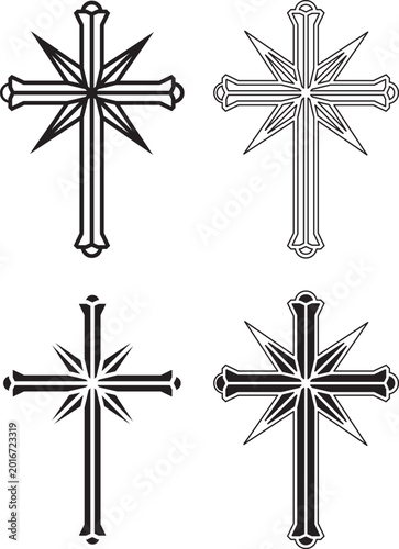 Scientology cross isolated vector illustration.