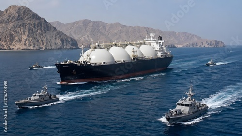 LNG tanker escorted through Persian Gulf maritime security route