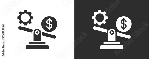 Foto Financial Leverage Icon Set Vector Collection Isolated In Black And White