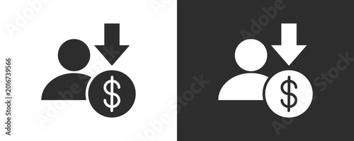 Photos Poverty Reduction Icon Set Vector Collection Isolated In Black And White