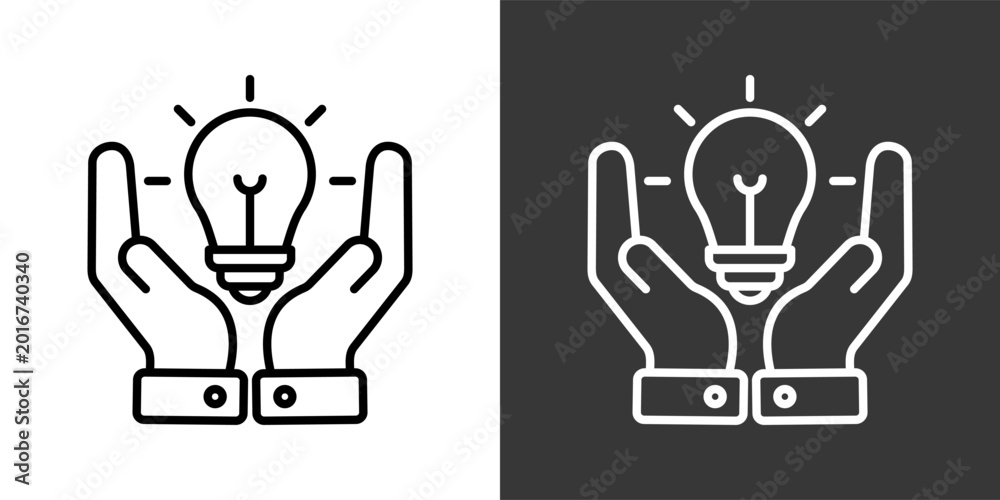 Obraz premium Solution Black And White Icon Set Collection Pack Vector Illustration