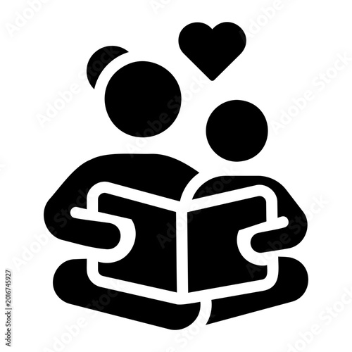 Mom reading to child Solid icon