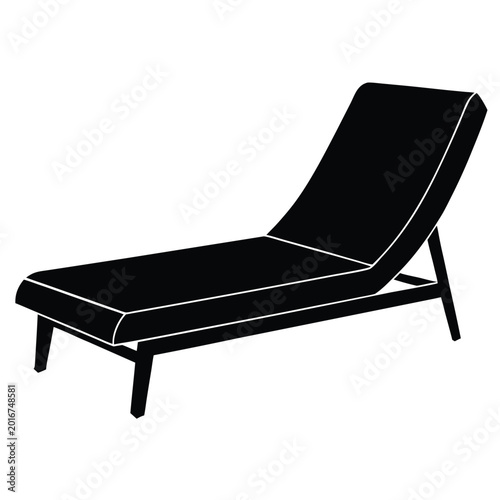 Foto Chaise lounge chair on a white background