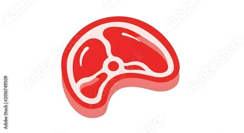 Vector illustration of a cartoon red meat steak icon