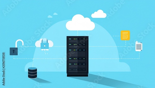 Cloud computing data storage cybersecurity server network digital management
