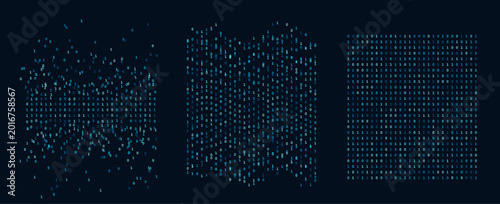binary code digital matrix. big data technology and cybersecurity computing concept