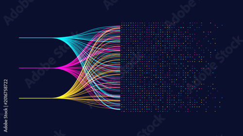 Tableau sur toile abstract data flow