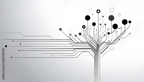 Circuit tree with black and white circle leaves