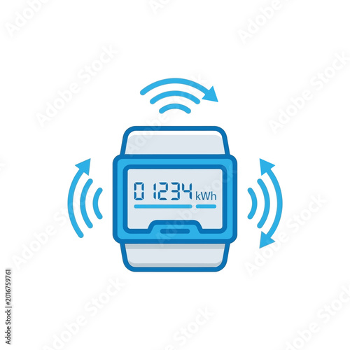 Tableau sur toile Smart electricity meter, wireless consumption monitor, kilowatt hour display, ho
