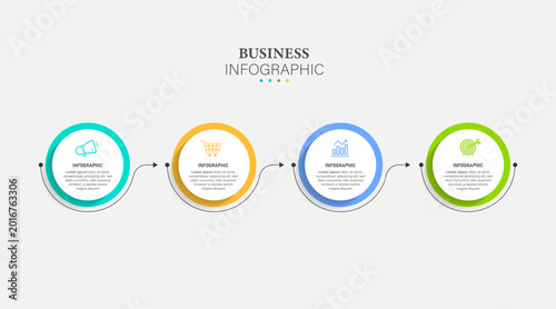 Vector Infographic design with icons and 4 options or steps. Infographics for business concept. Can be used for presentations banner, workflow layout, process diagram, flow chart, info graph
