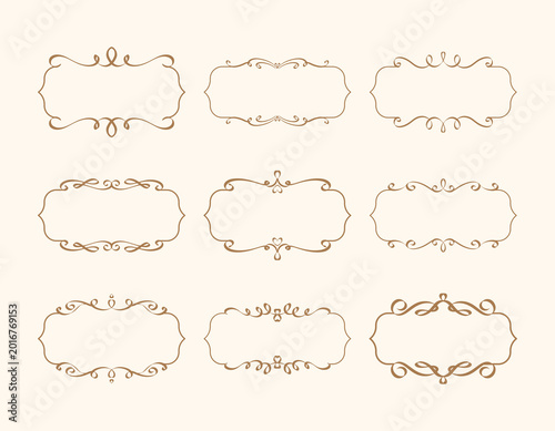 vector set of vintage frames