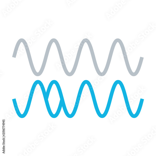 Fotografie Signal alignment concept, coherent waveforms illustration, phase matching, reson
