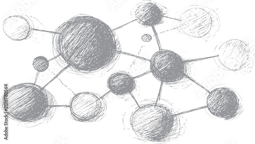 Foto Scientific visualization of graphene atomic arrangement Abstract molecular graph