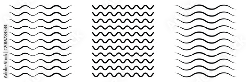 Photos Black vector seamless wavy line pattern