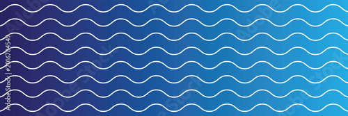 Canvas-taulu Black vector seamless wavy line pattern